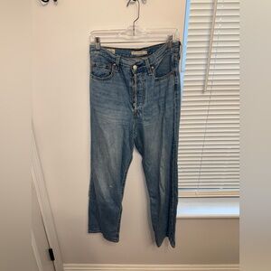 Levi Blue Ribcage Straight Ankle Jeans